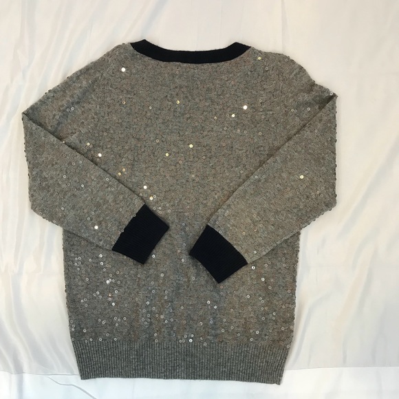 J. Crew gray sequined sweater size medium - Picture 2 of 4